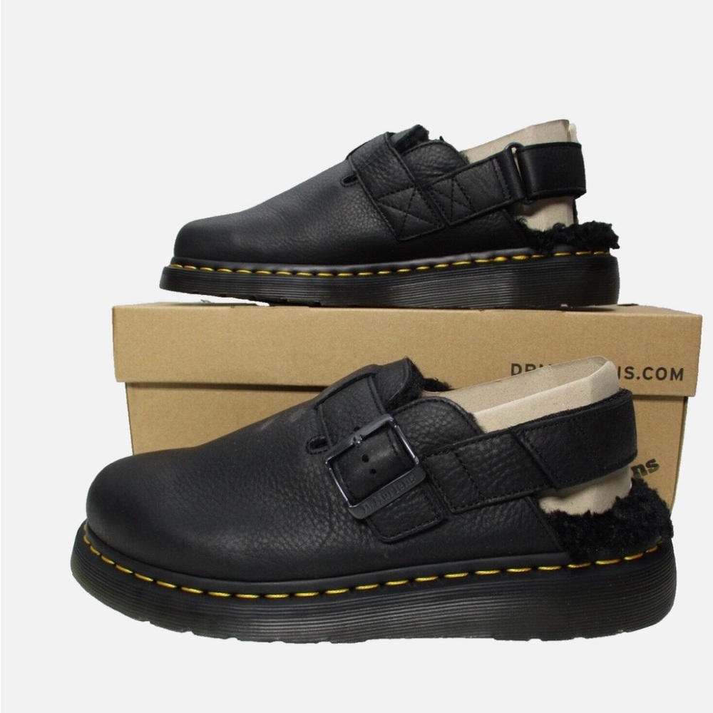 Dr. Martens Unisex-Adult Jorge Ii Faux Fur lined leather slingback mules size 6